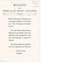 Bulletin of the Rhode Island Library Association v. 26, no. 2