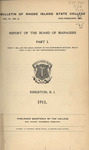 Annual Report 1911 Part I by University of Rhode Island