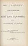Annual Report 1913, Part III by University of Rhode Island